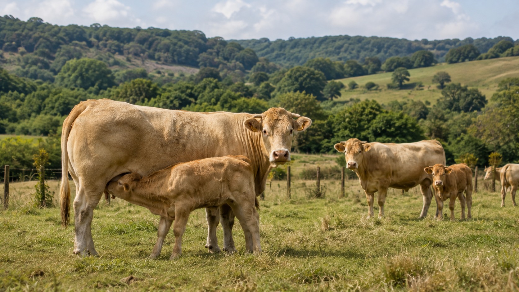 Vue agricole consacrée à élevage bovin allaitant