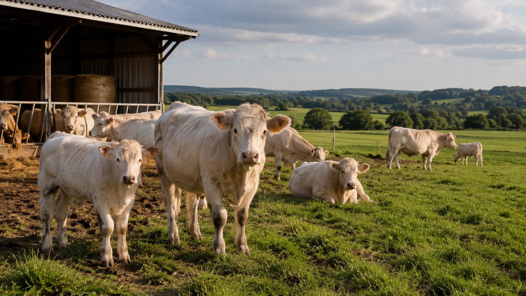 Vue agricole consacrée à élevage bovin