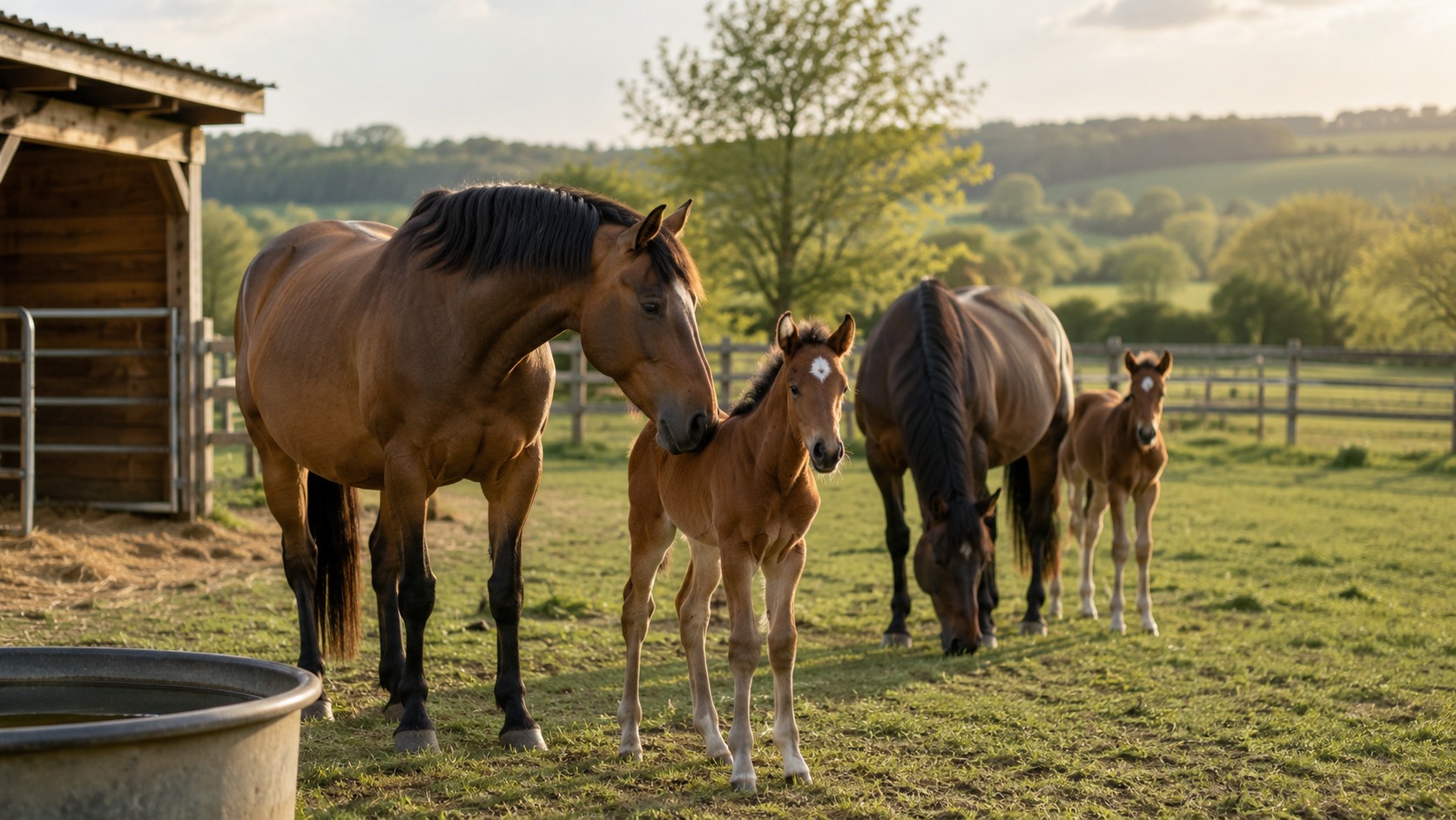 Vue agricole consacrée à élevage de chevaux