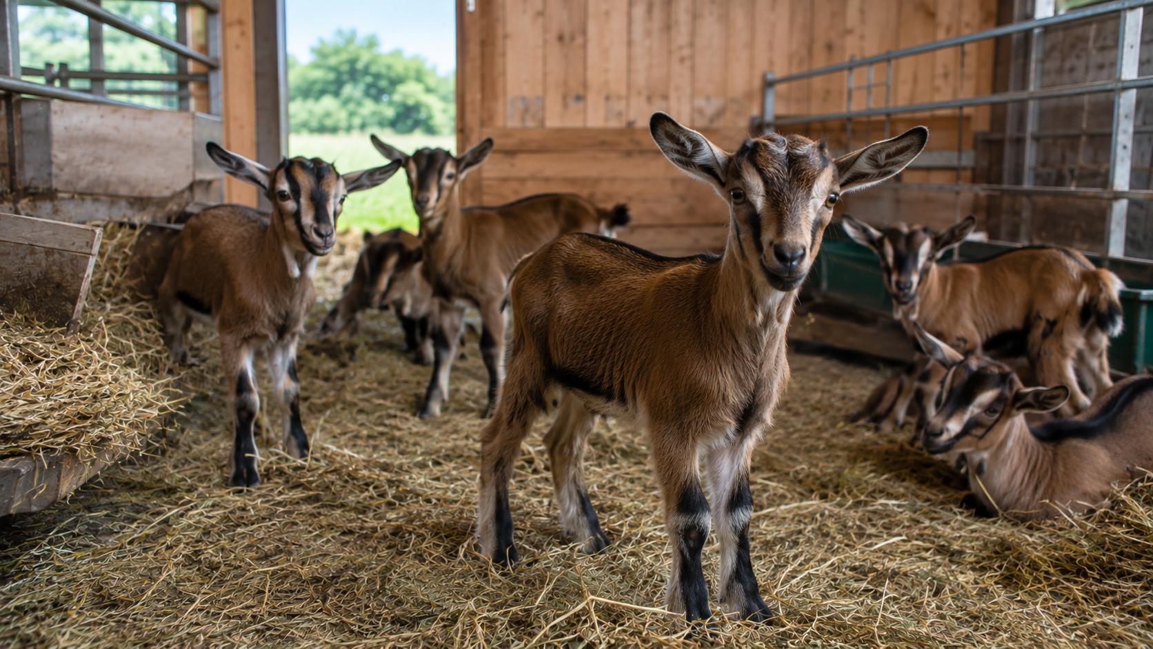 Vue agricole consacrée à élevage des chevrettes