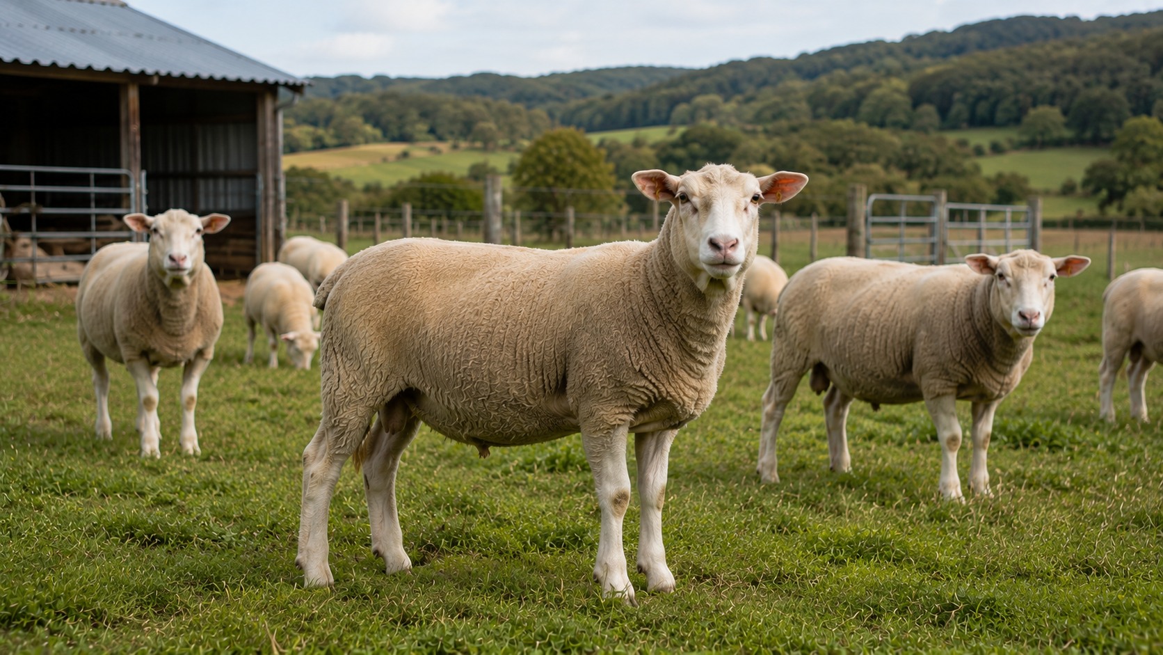 Vue agricole consacrée à élevage ovin viande