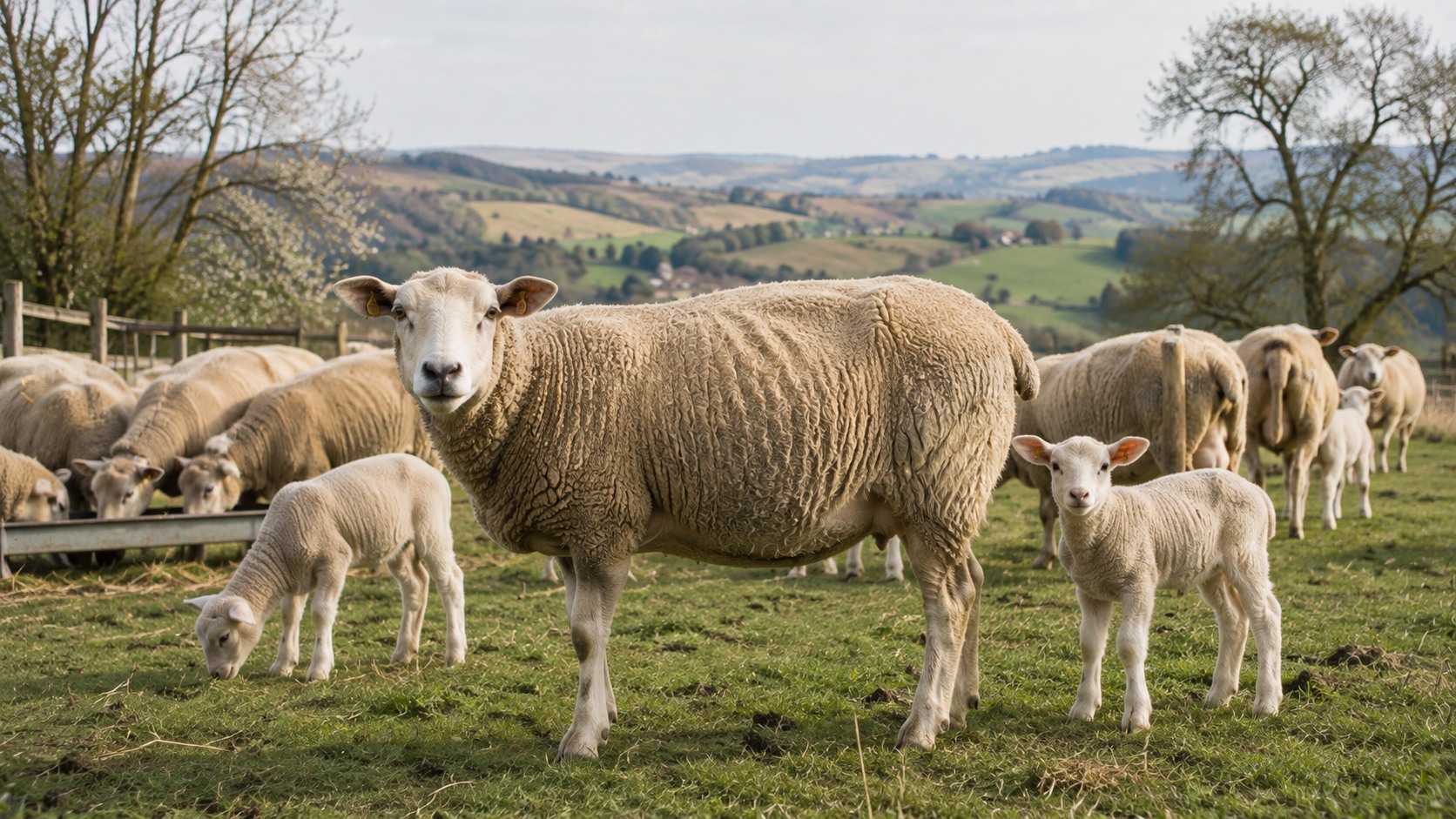 Vue agricole consacrée à élevage ovin
