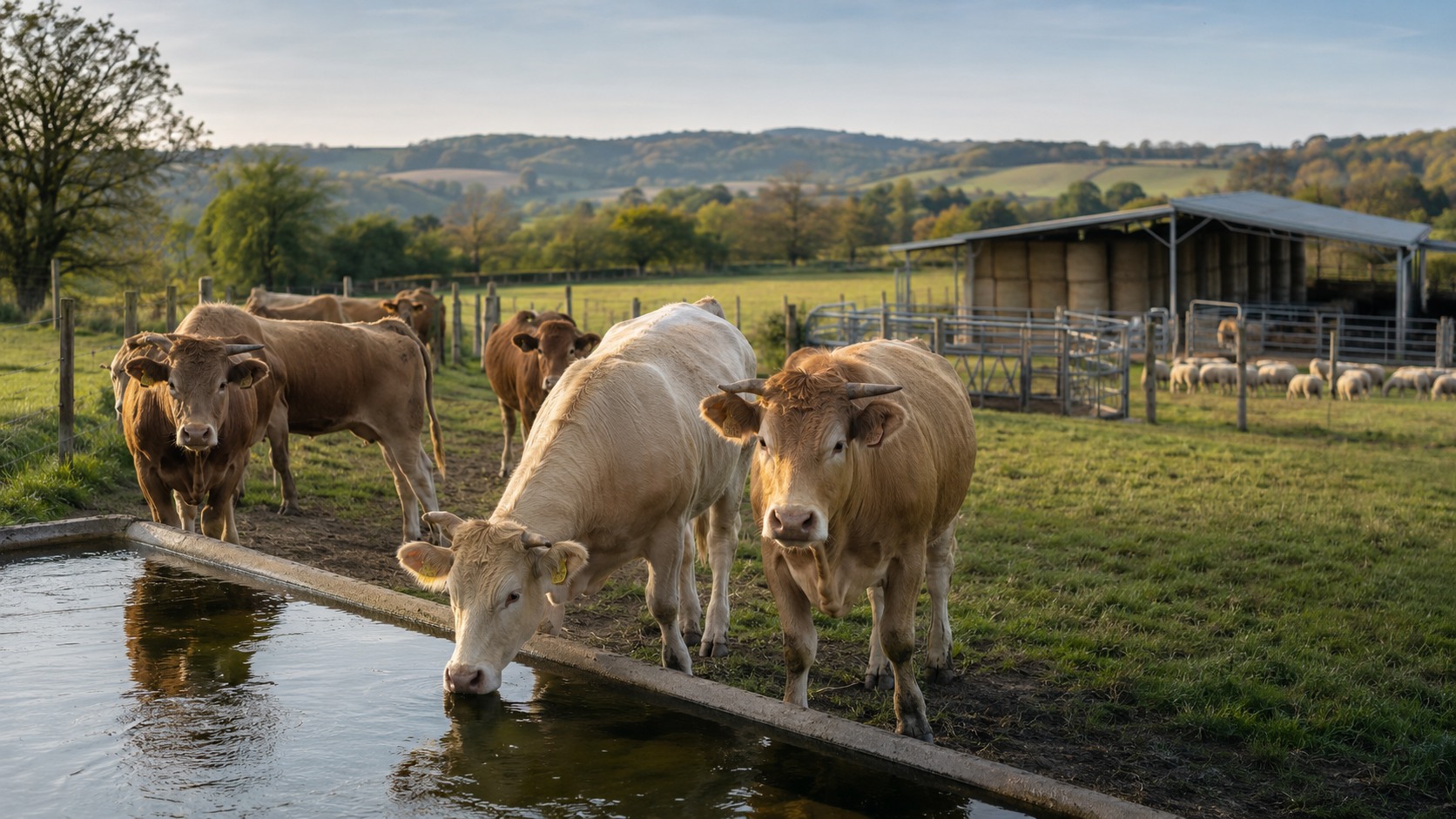 Vue agricole consacrée à élevage