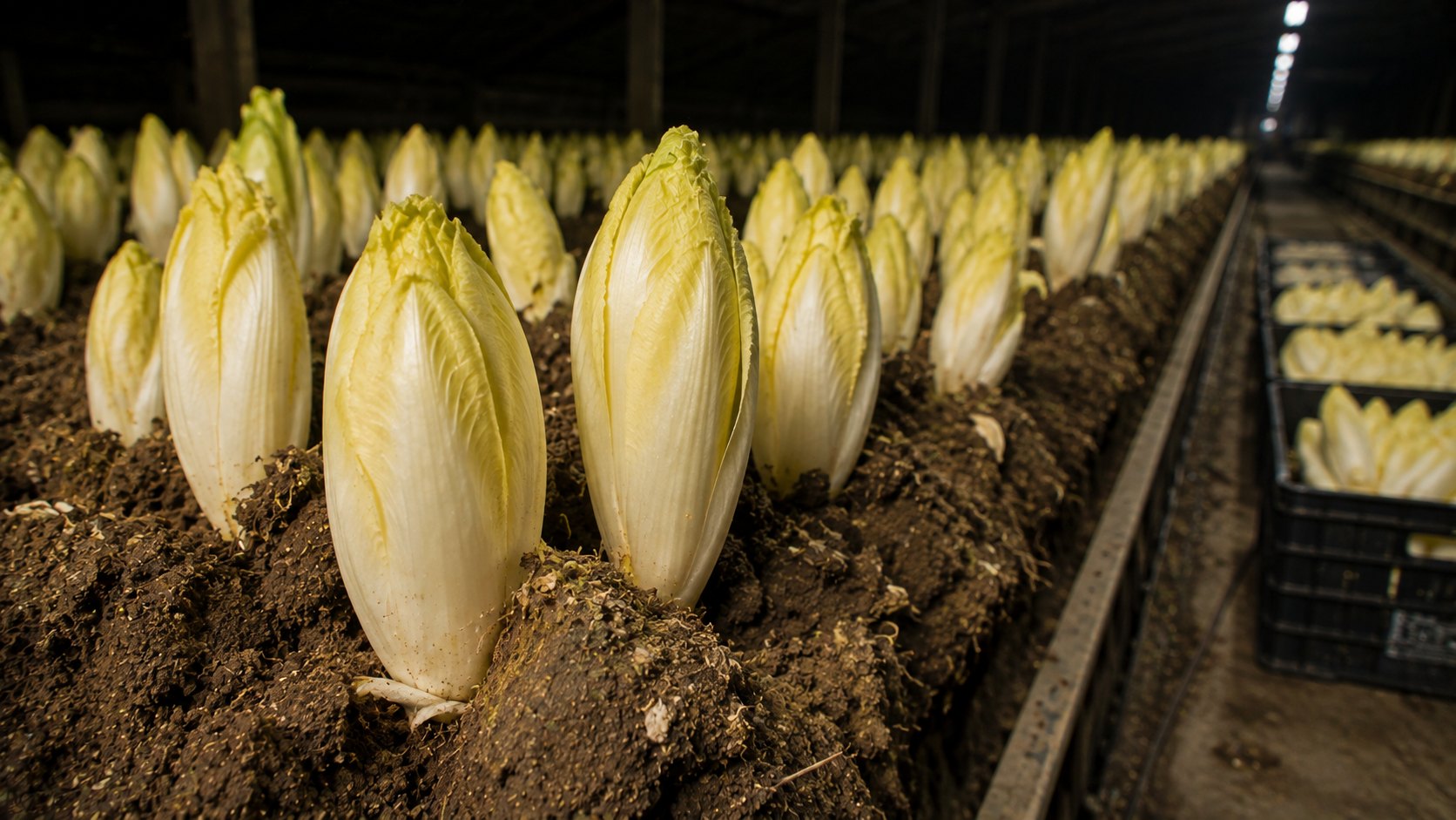 Vue agricole consacrée à endive
