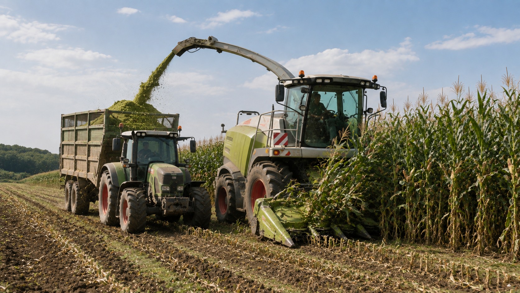 Vue agricole consacrée à ensileuse automotrice
