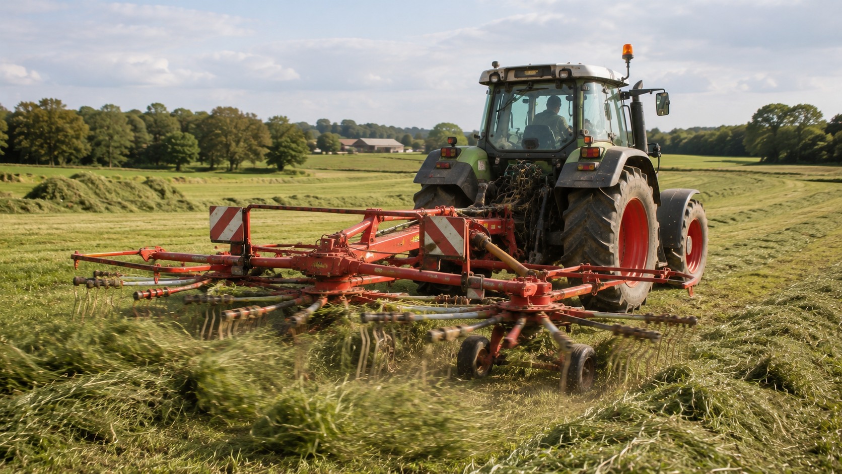 Vue agricole consacrée à faneuse