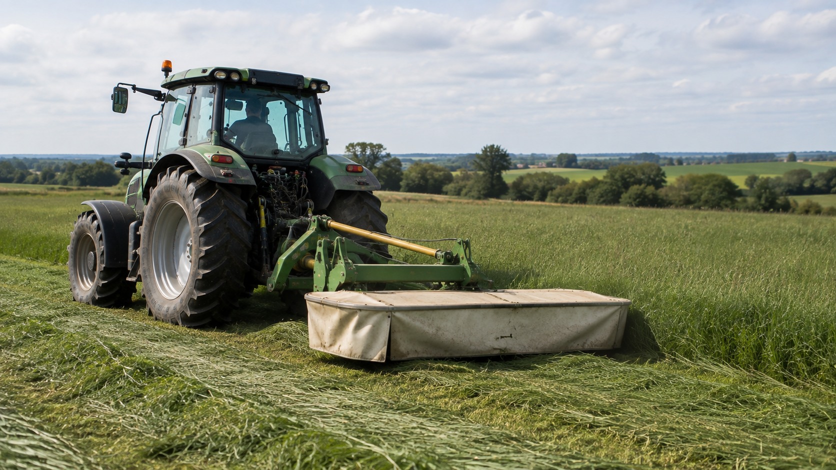 Vue agricole consacrée à faucheuse