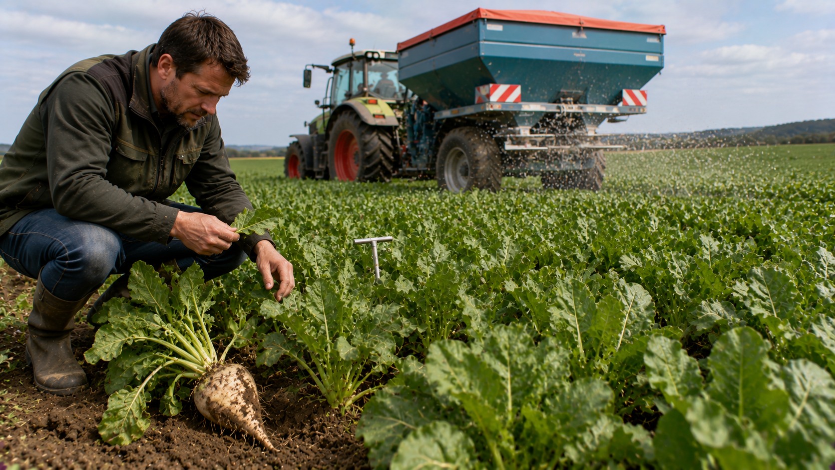 Vue agricole consacrée à fertilisation de la betterave sucrière