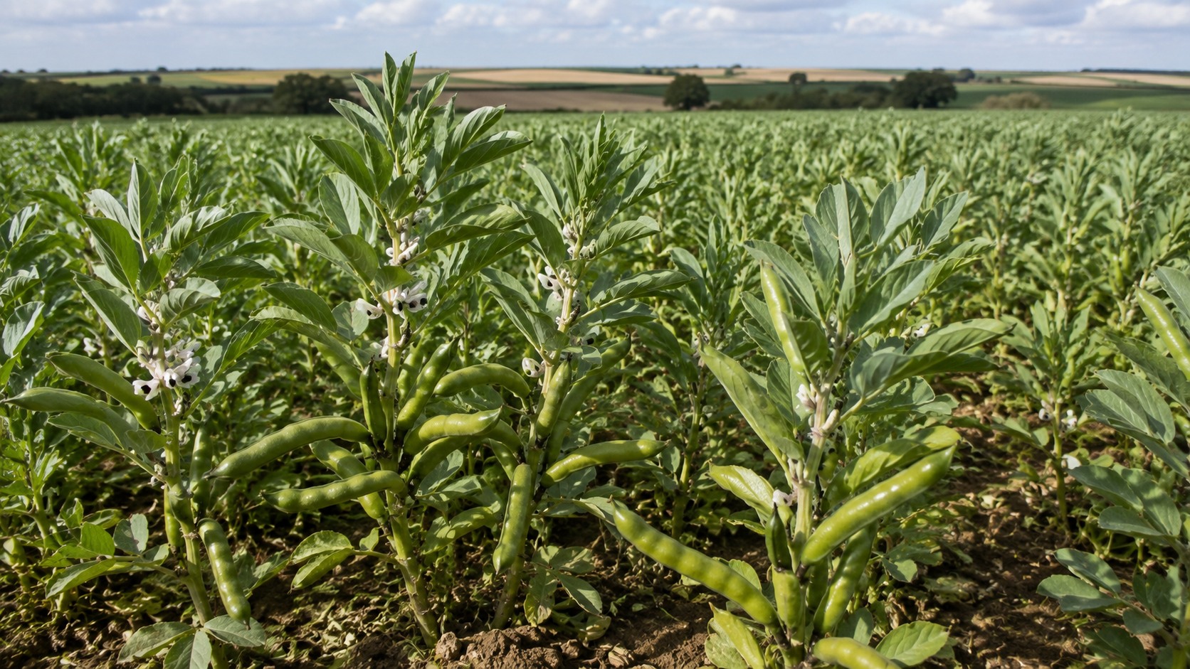 Vue agricole consacrée à féverole d’hiver