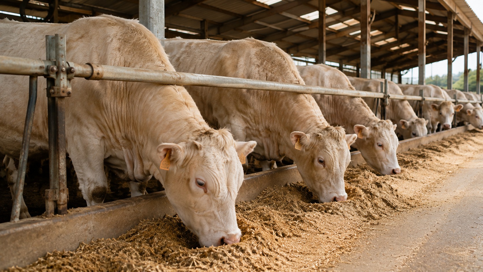 Vue agricole consacrée à finition des bovins