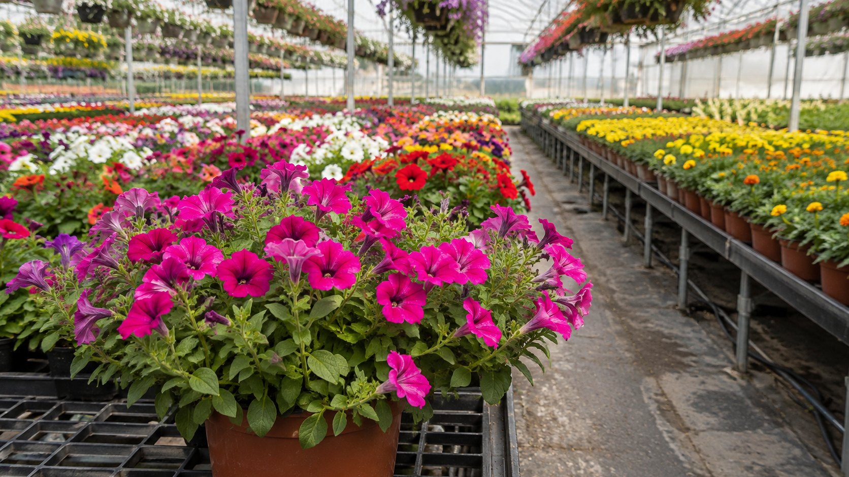 Vue agricole consacrée à fleurs coupées
