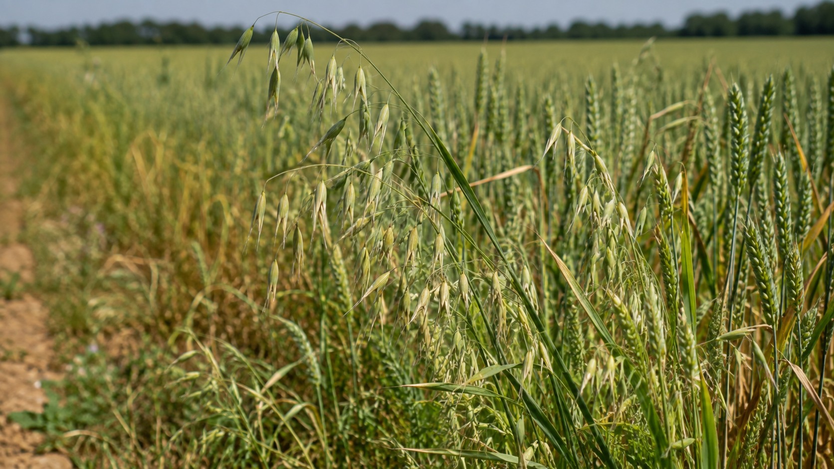 Vue agricole consacrée à folle avoine