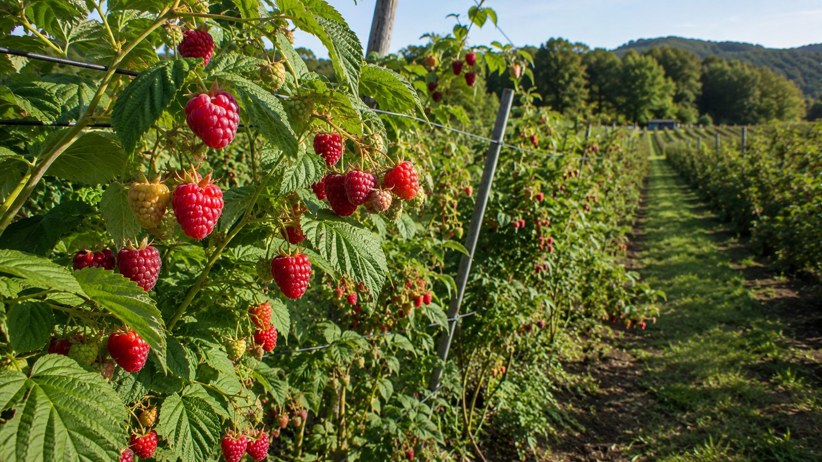 Illustration agricole de framboise
