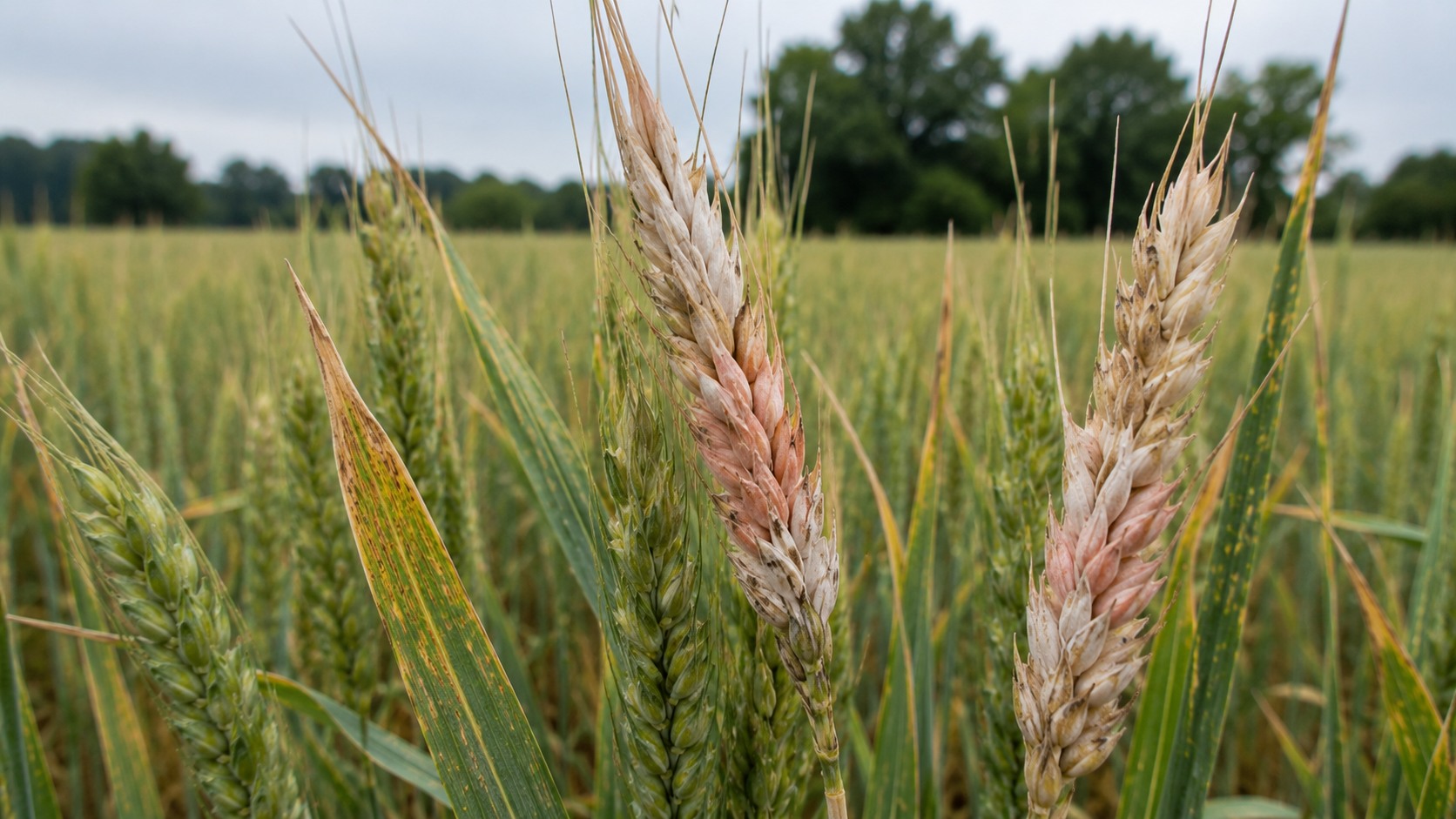 Vue agricole consacrée à fusariose des épis