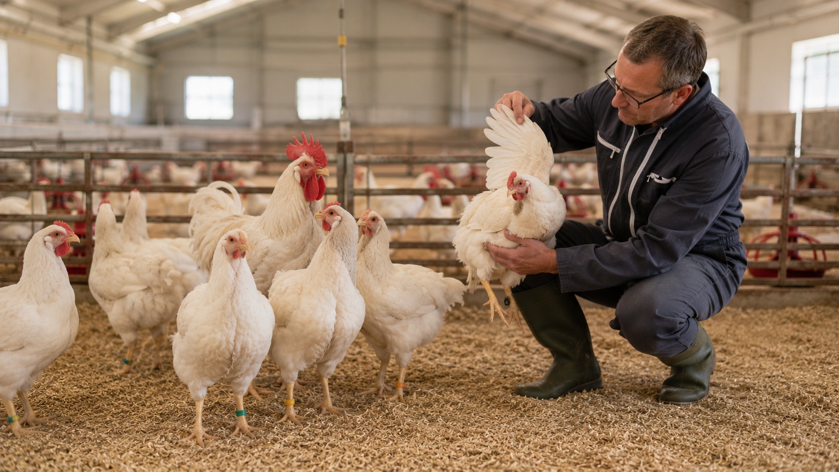 Vue agricole consacrée à génétique avicole