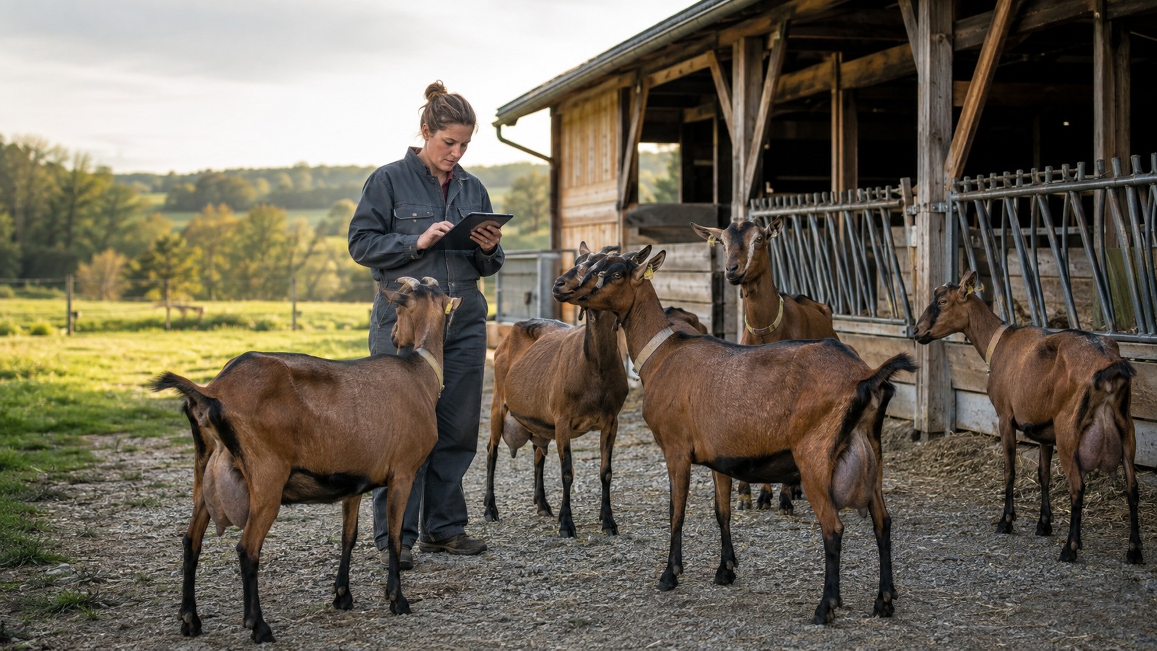 Vue agricole consacrée à génétique caprine