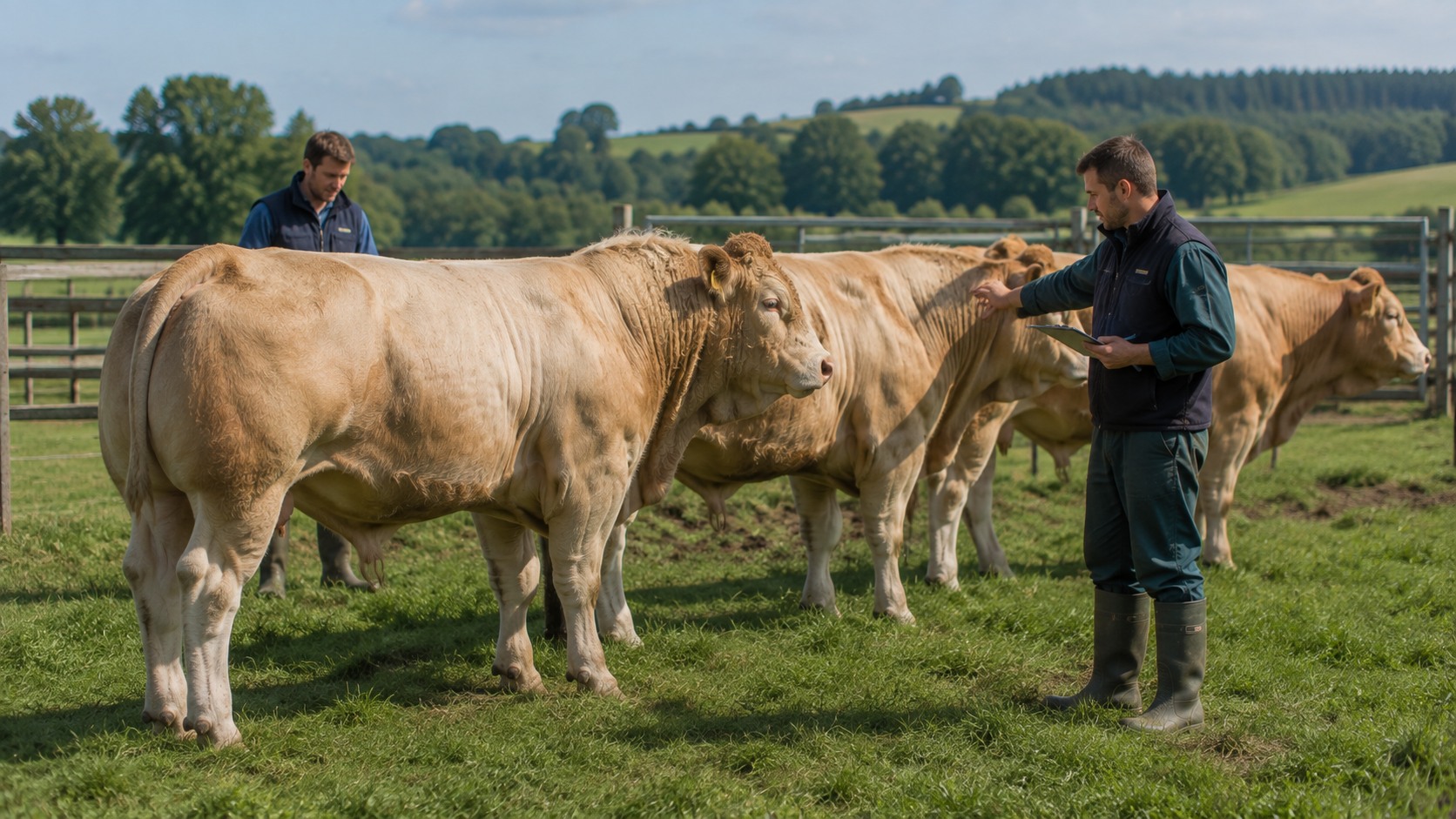 Vue agricole consacrée à génétique des bovins viande