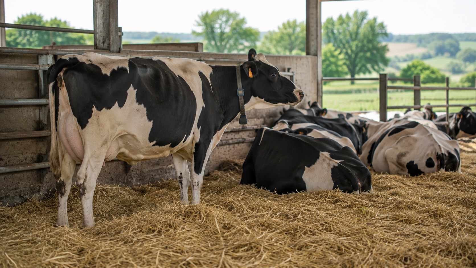 Vue agricole consacrée à gestation bovine