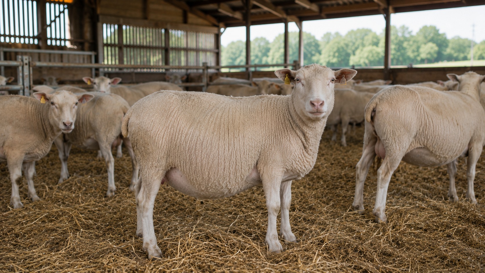 Vue agricole consacrée à gestation de la brebis