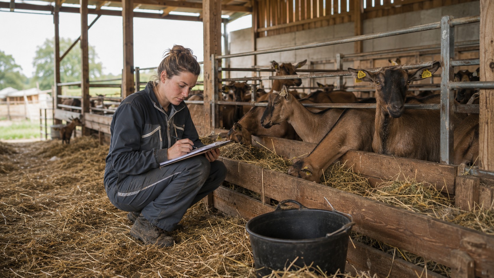 Vue agricole consacrée à gestion du troupeau caprin