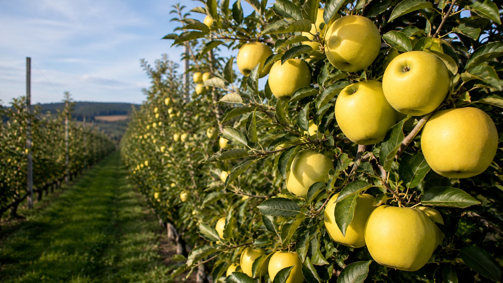 Illustration agricole de golden delicious