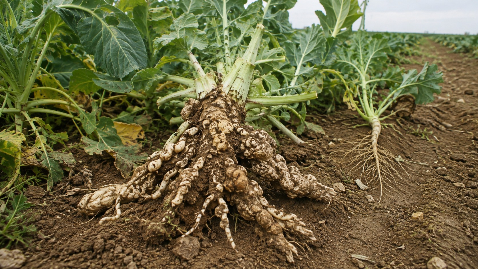 Vue agricole consacrée à hernie des crucifères