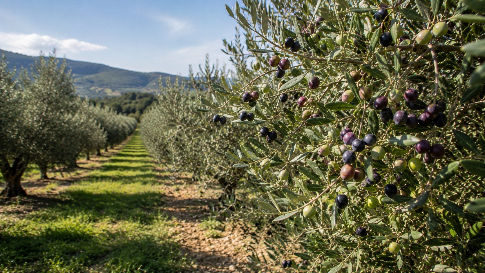 Vue agricole consacrée à huile d’olive
