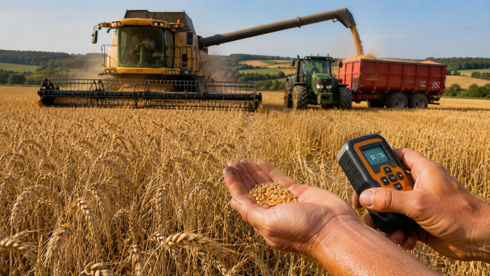 Vue agricole consacrée à humidité du blé à la récolte