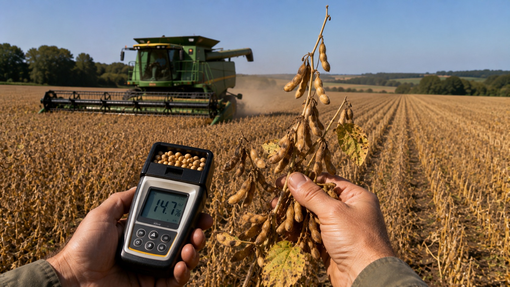 Vue agricole consacrée à humidité du soja à la récolte