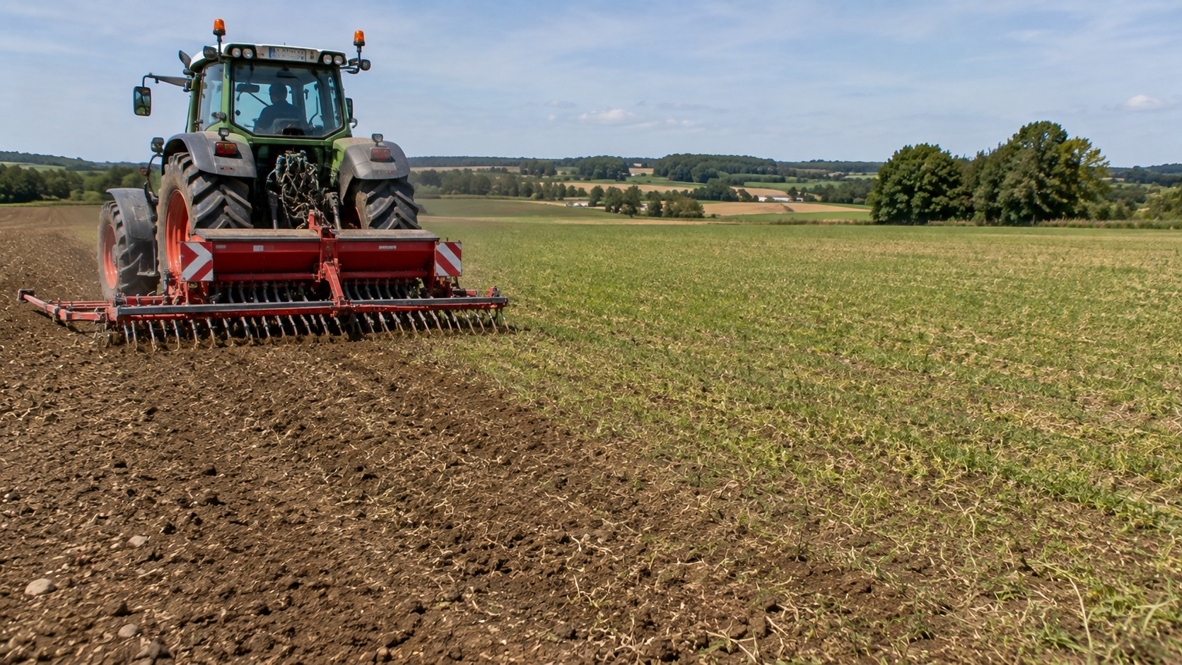 Vue agricole consacrée à implantation d’une prairie