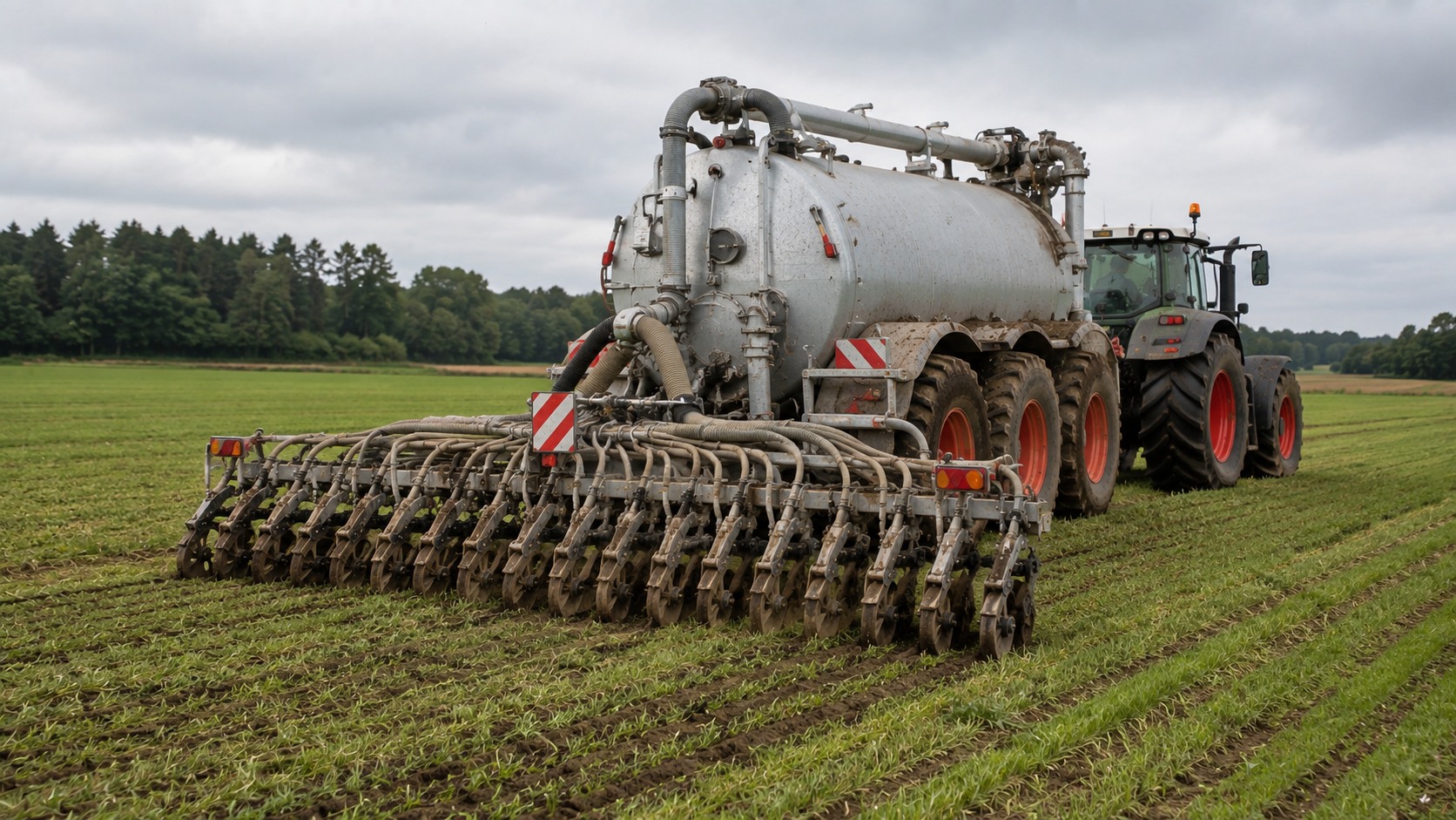 Vue agricole consacrée à injecteur de lisier