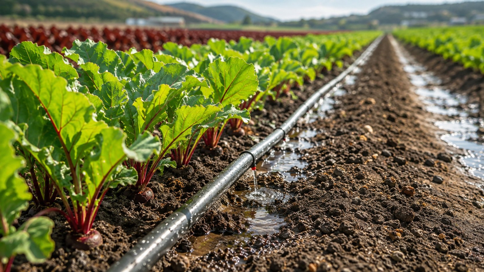 Illustration agricole de irrigation maraîchère