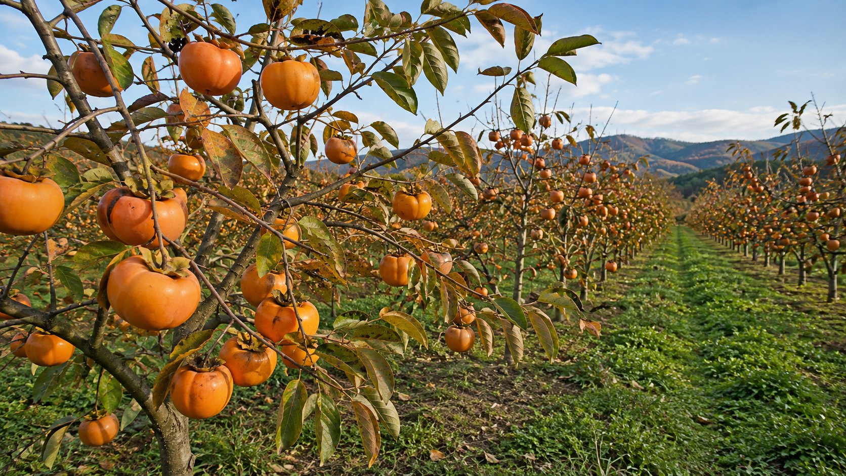 Illustration agricole de kaki