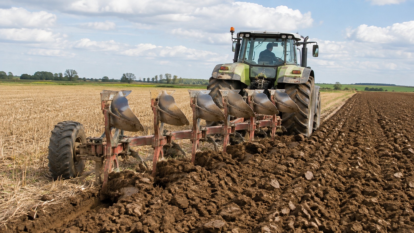Vue agricole consacrée à labour