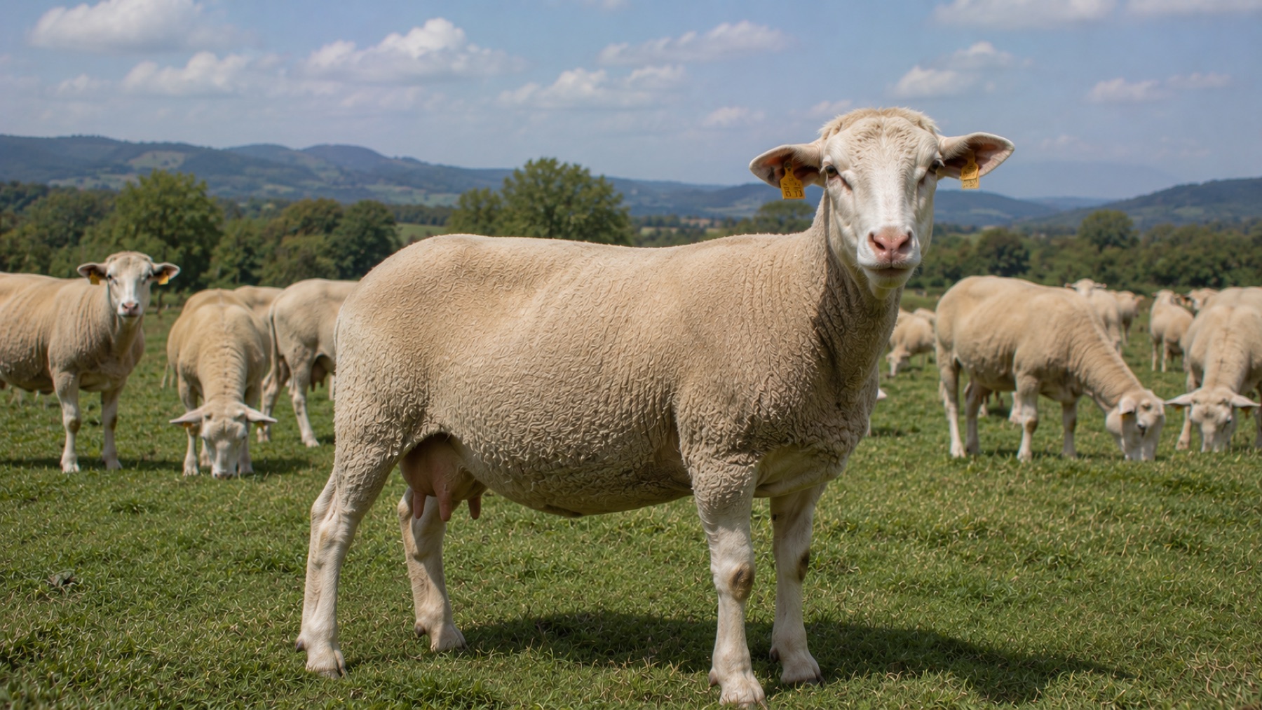 Brebis Lacaune dans les causses du sud du Massif central
