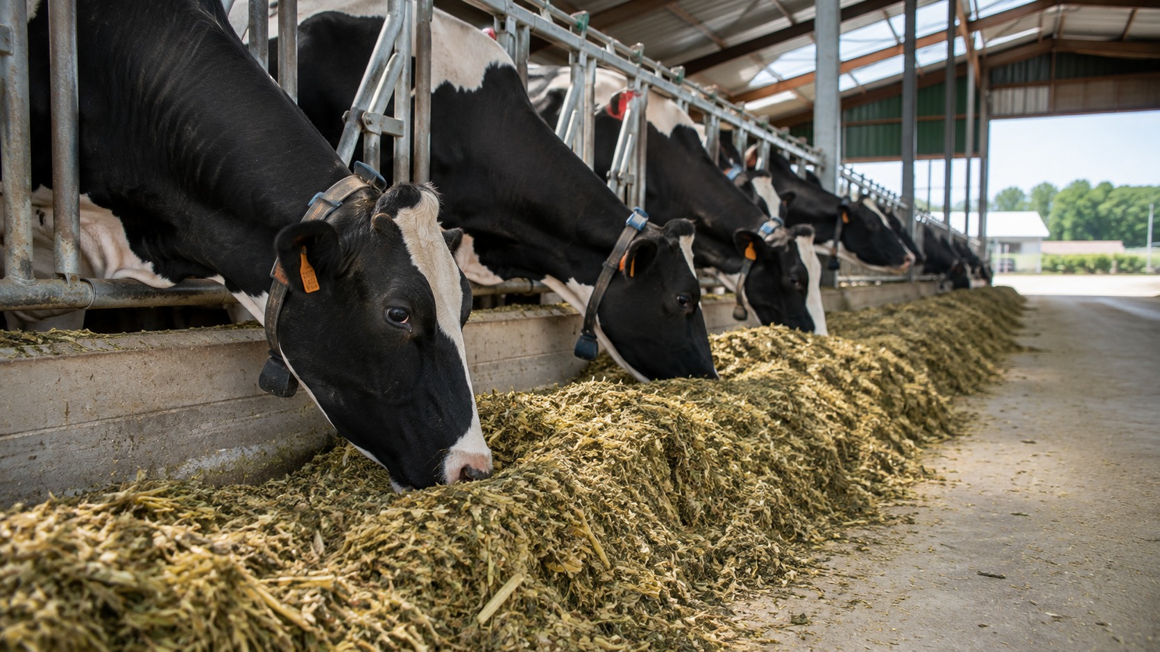 Vue agricole consacrée à maïs ensilage pour vaches laitières