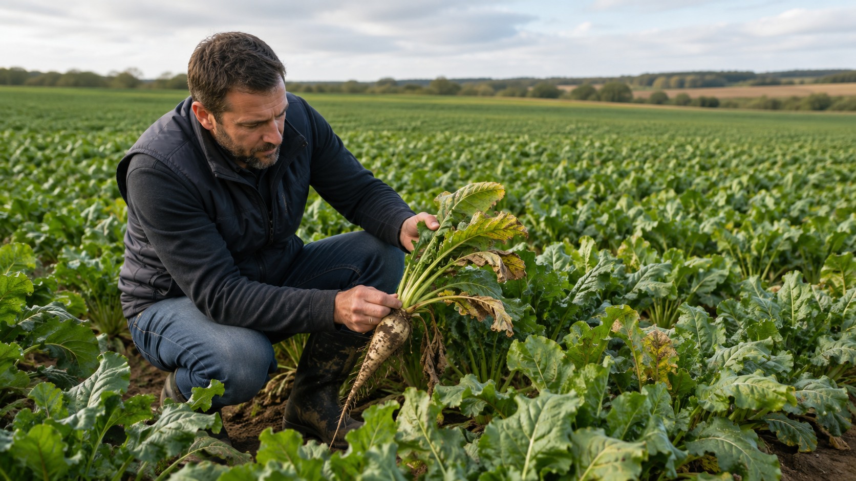 Vue agricole consacrée à maladies de la betterave sucrière