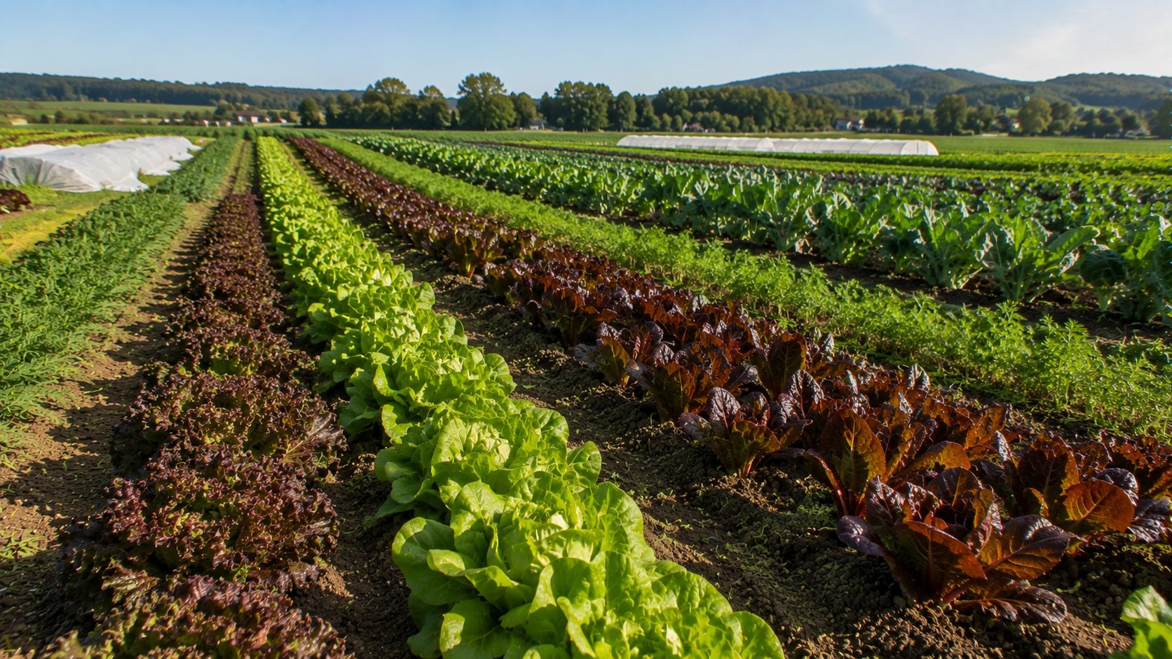 Illustration agricole de maraîchage de plein champ