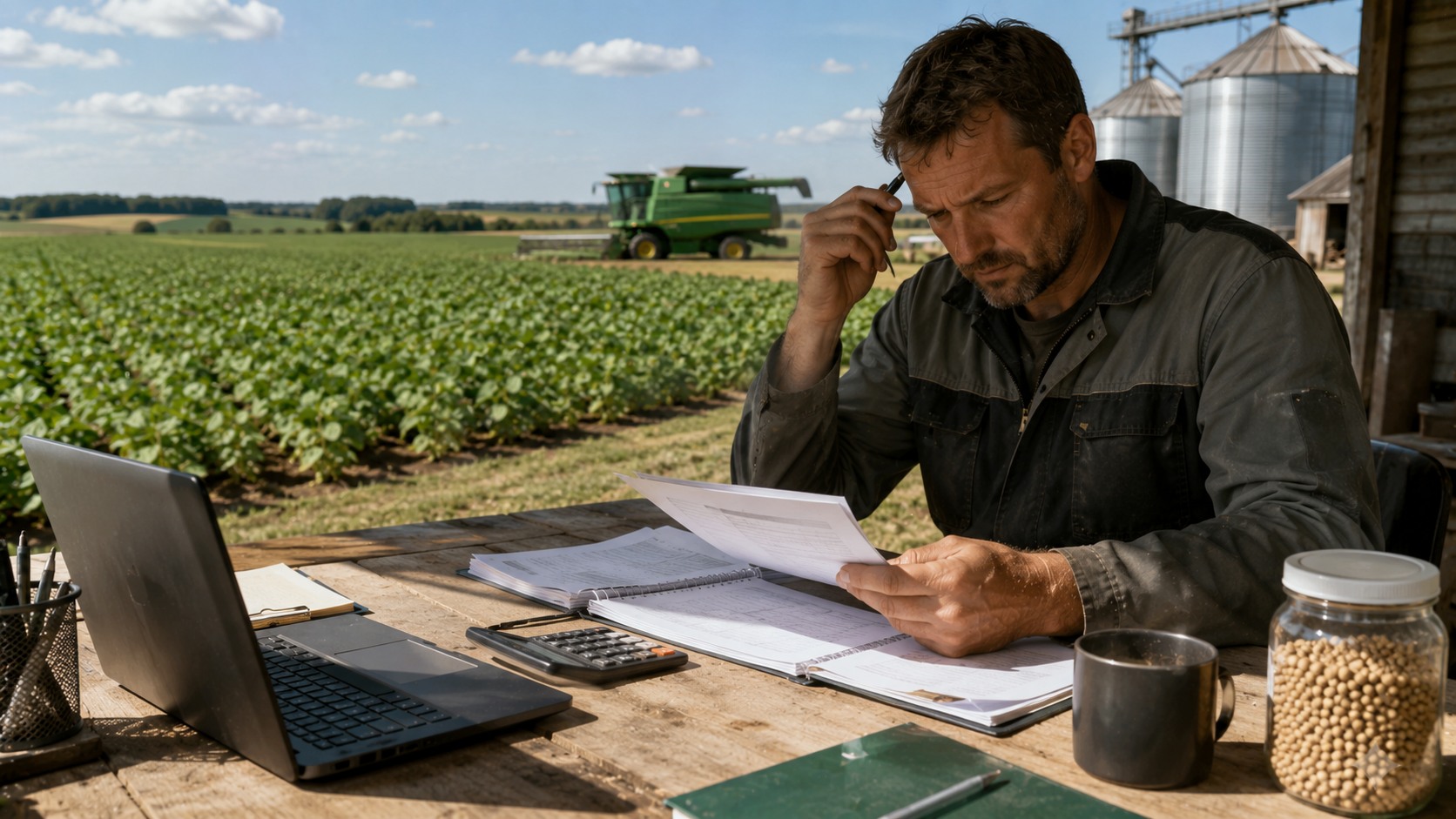 Vue agricole consacrée à marge du soja