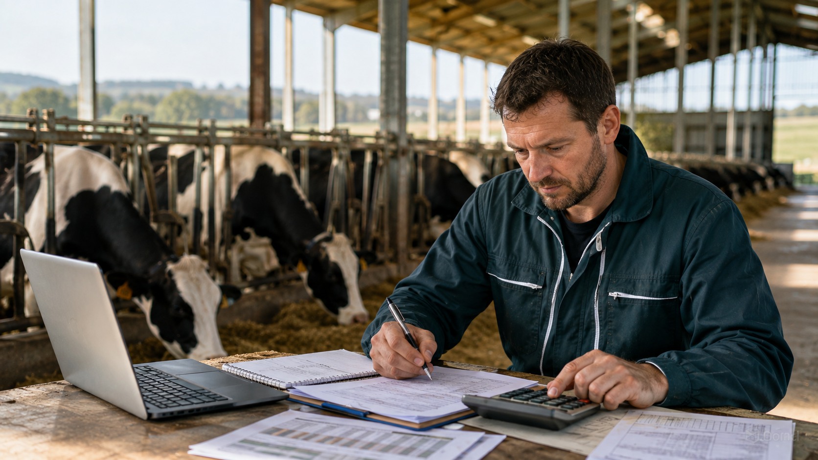 Vue agricole consacrée à marge par vache laitière