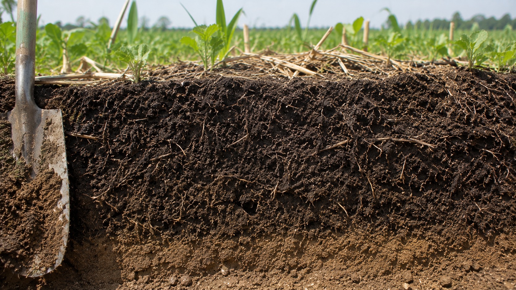 Vue agricole consacrée à matière organique du sol