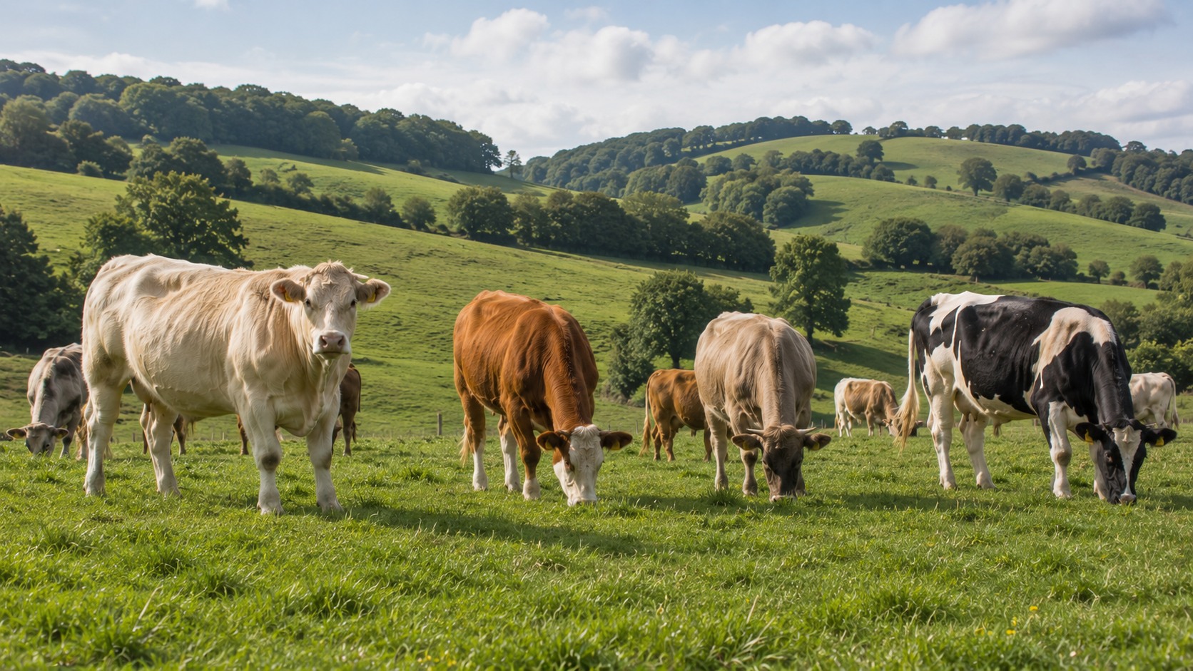 Vue agricole consacrée à meilleures races bovines pour le pâturage