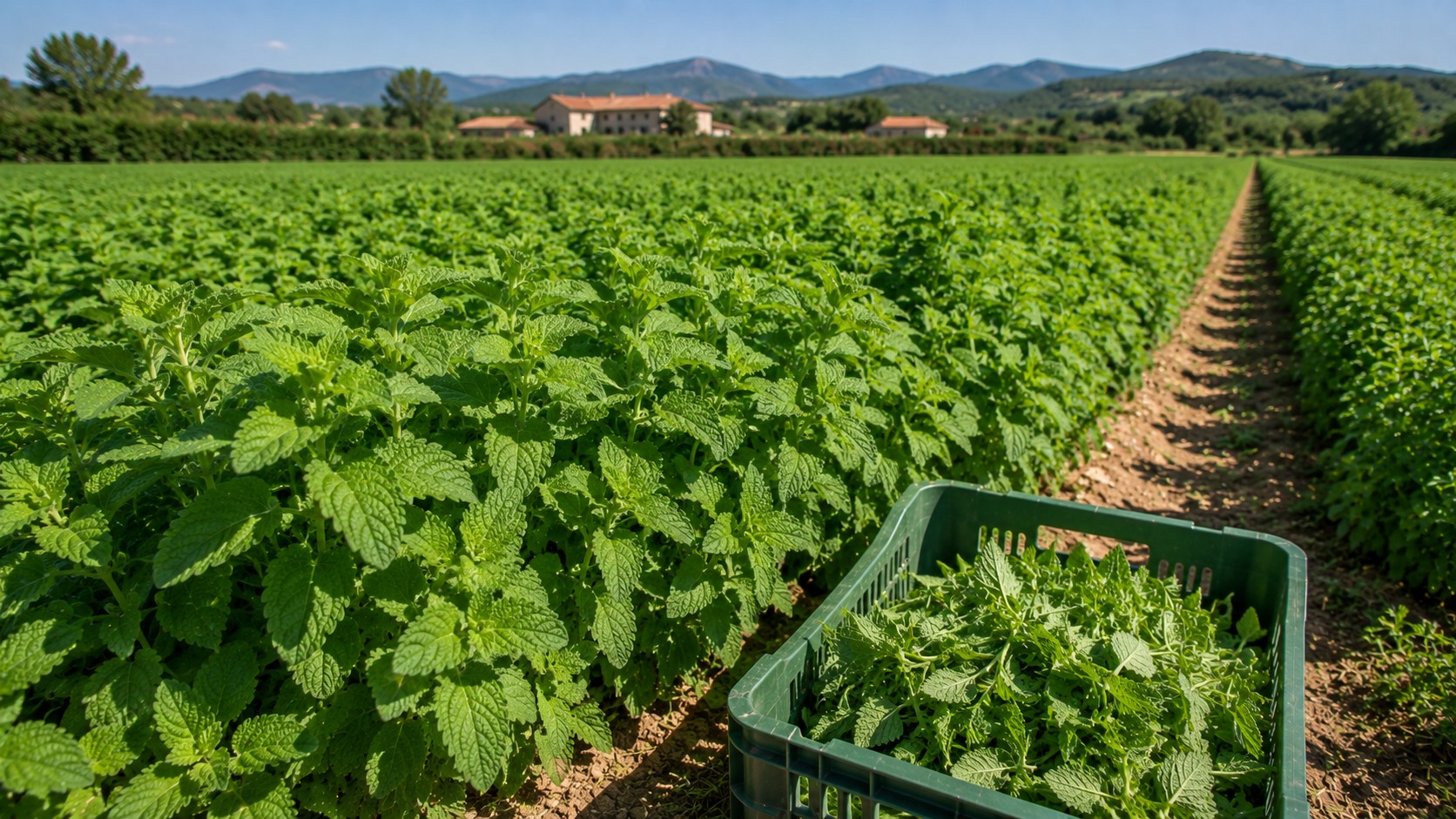 Vue agricole consacrée à mélisse