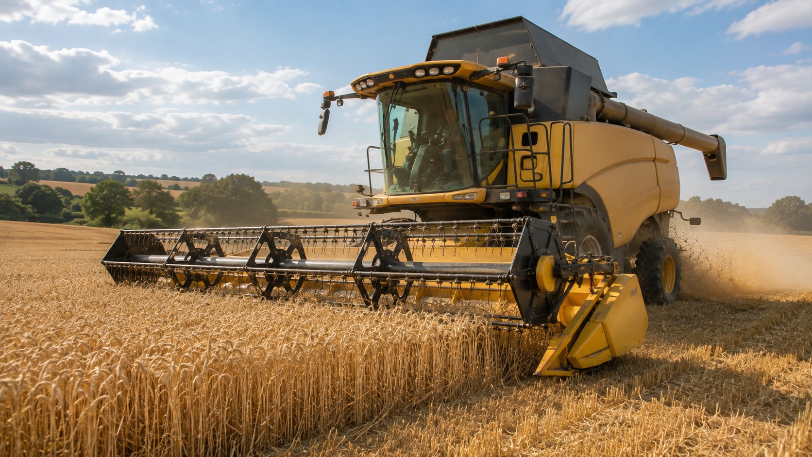 Vue agricole consacrée à moissonneuse-batteuse