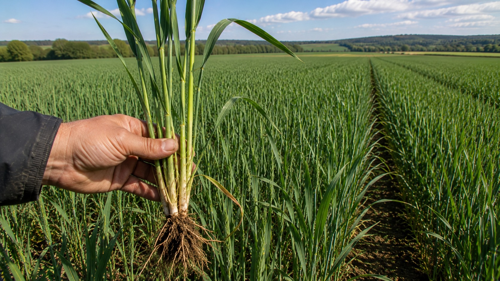 Vue agricole consacrée à montaison du blé