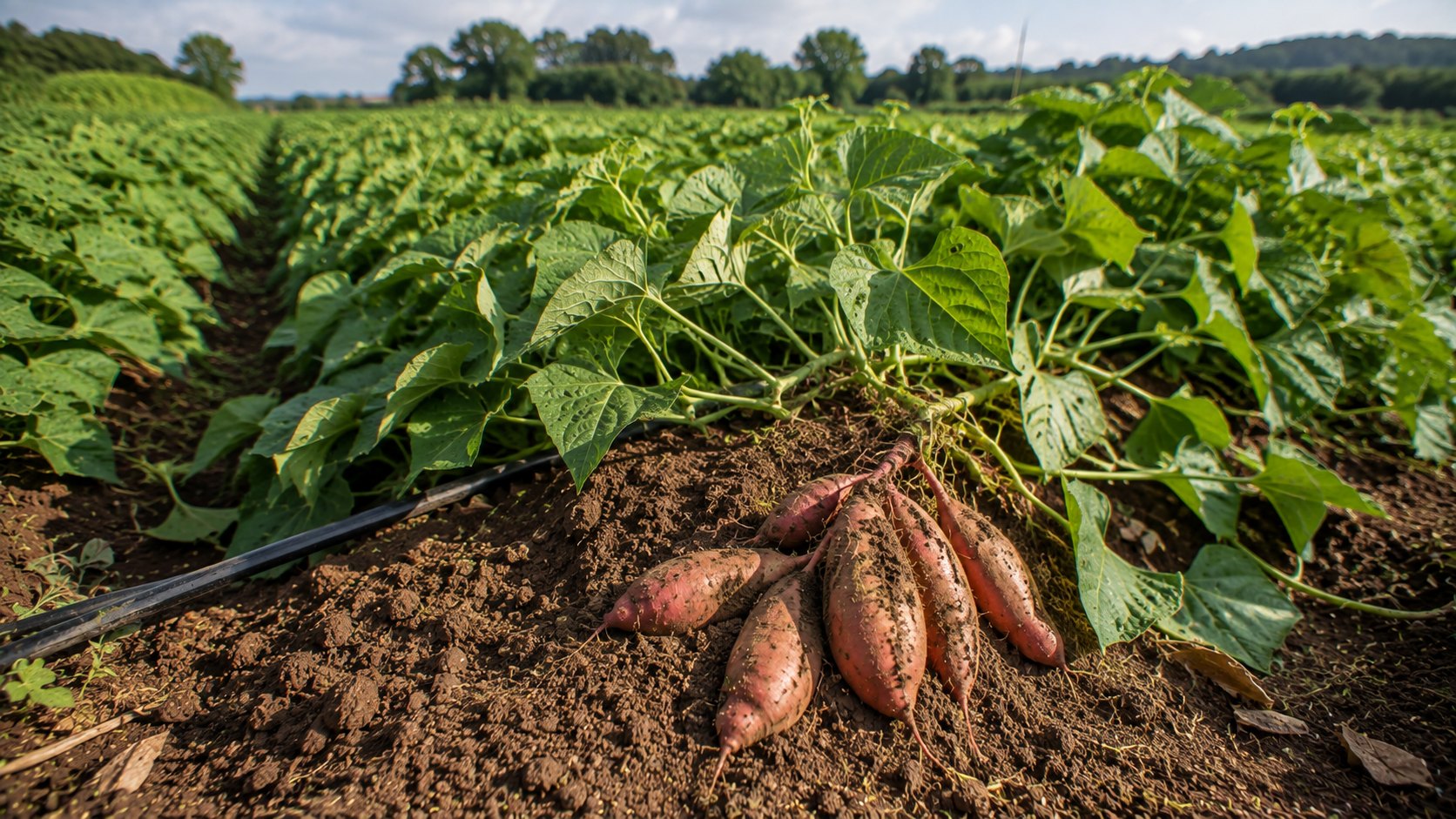 Illustration agricole de patate douce