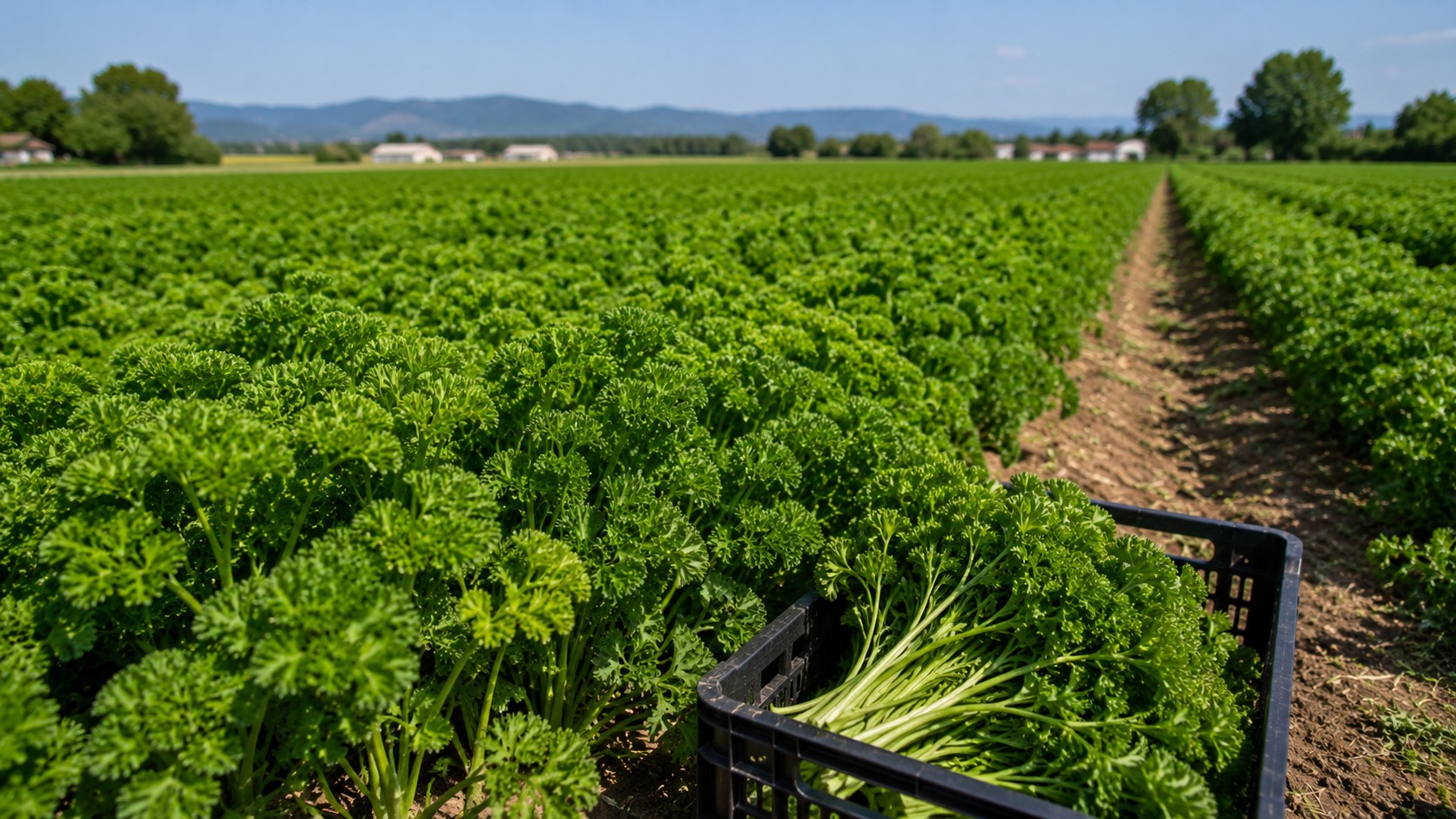 Vue agricole consacrée à persil