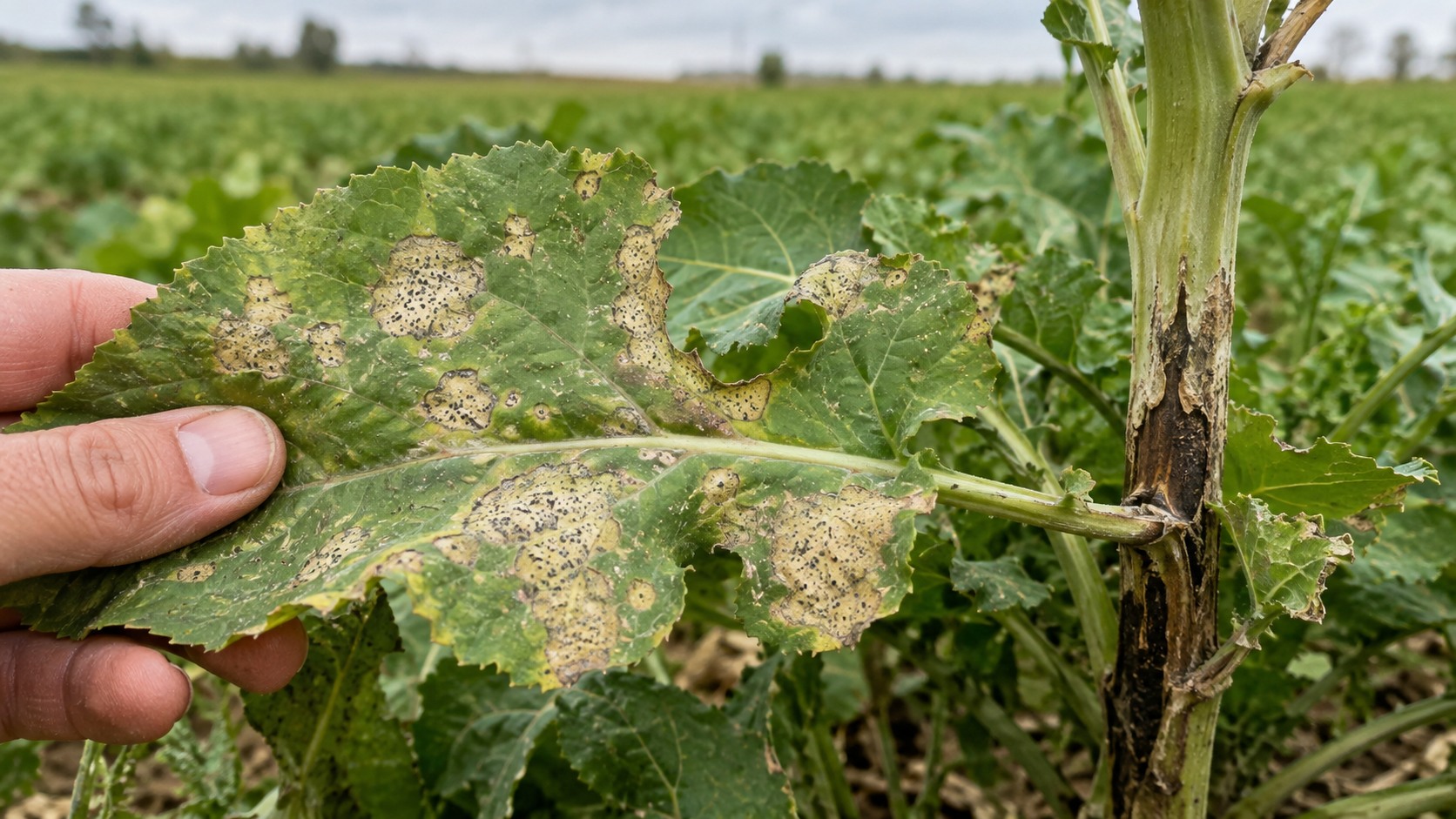Vue agricole consacrée à phoma du colza