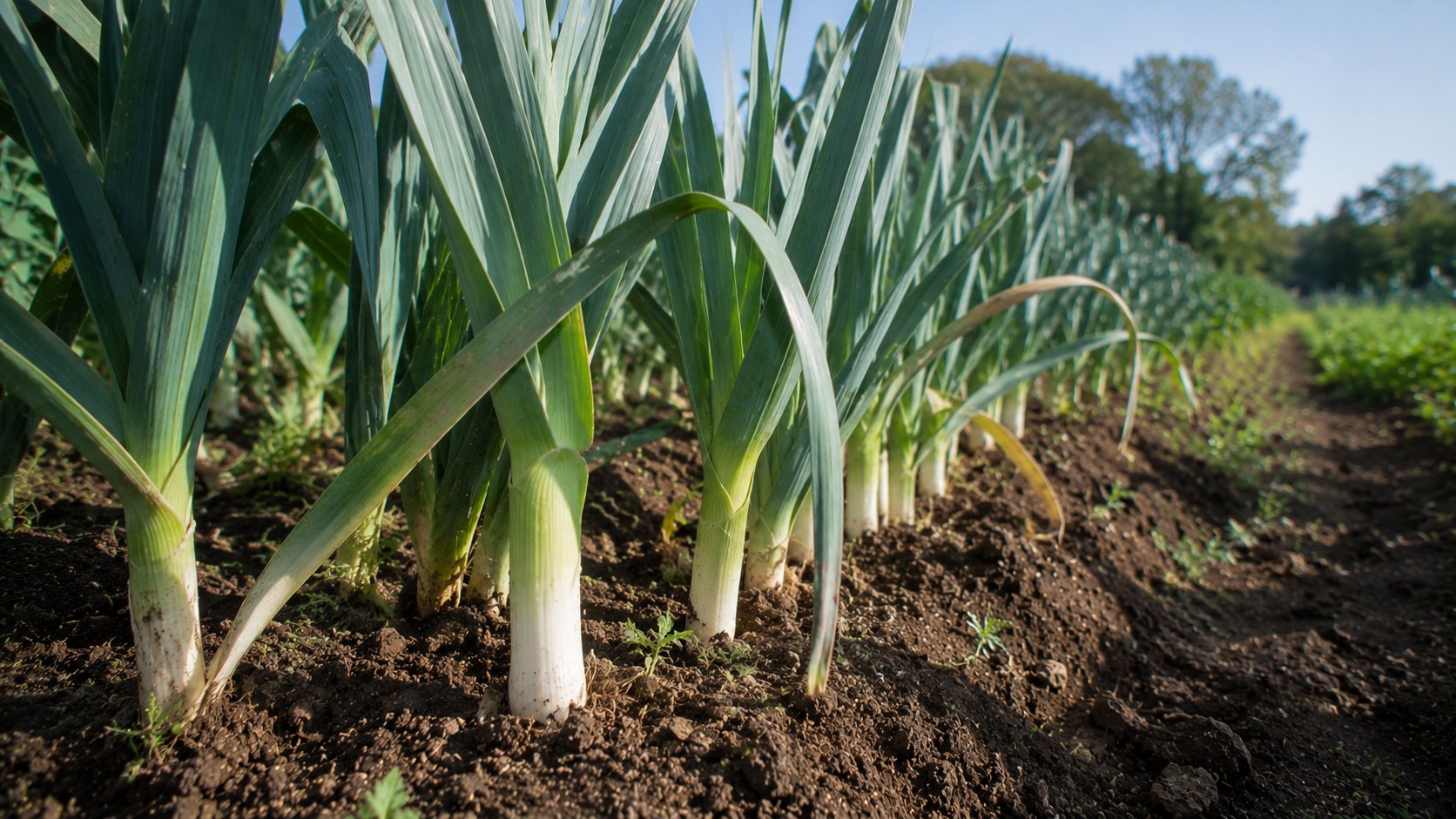 Illustration agricole de poireau