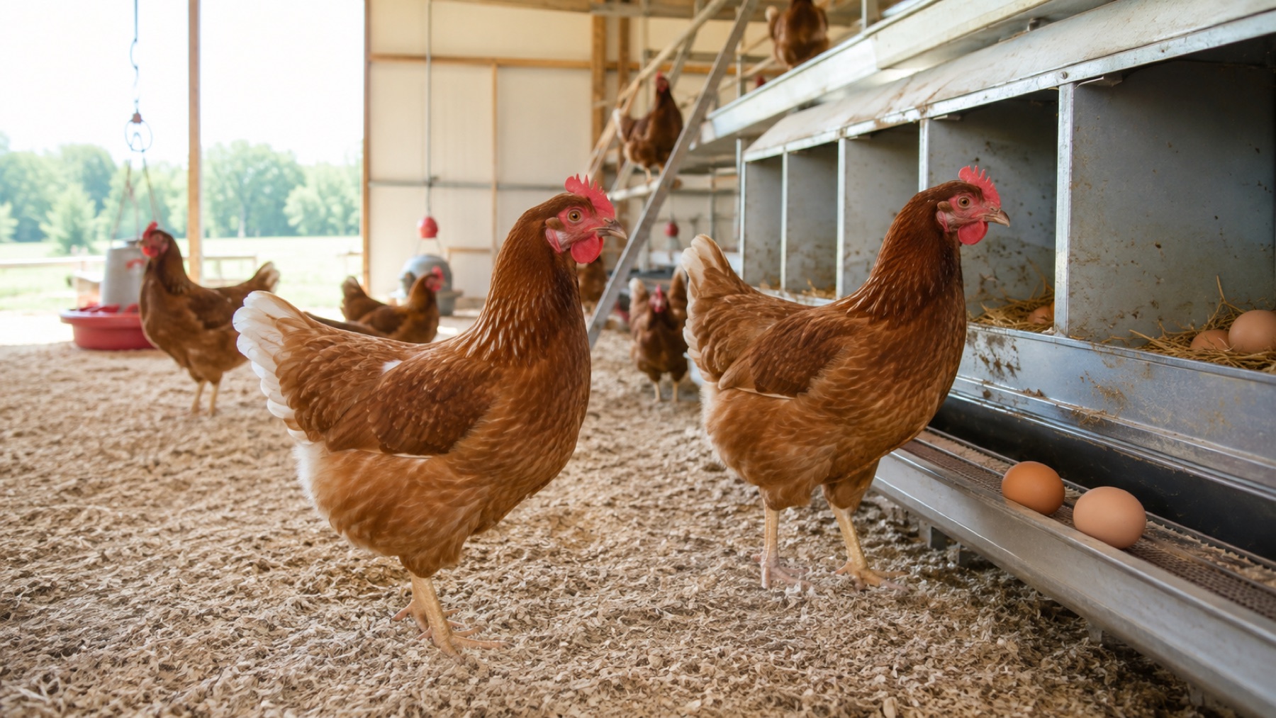 Poules pondeuses en élevage